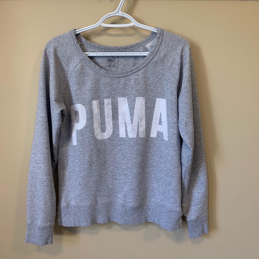PUMA Sweatshirt Active Long Sleeve Grey Scoop Neck